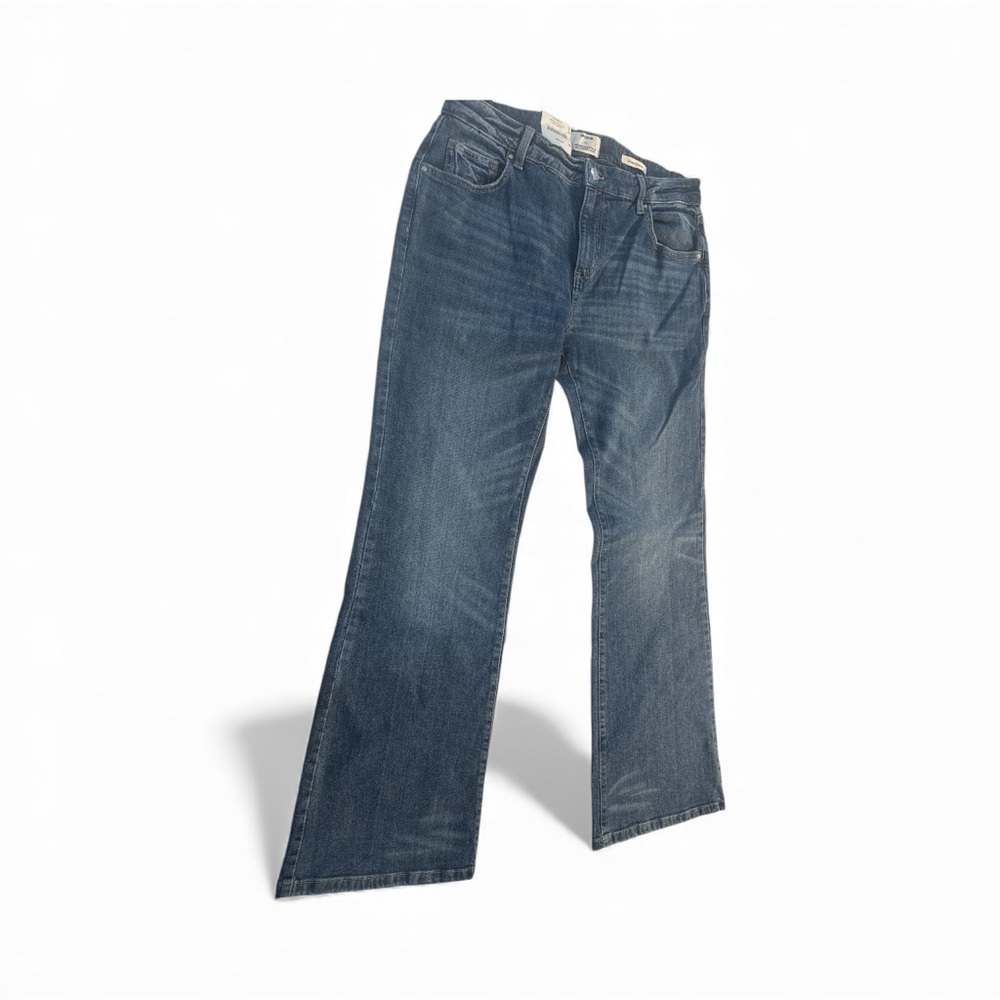 Cotton On Womens Flare Jeans in blue with fade casual pants everyday wear party